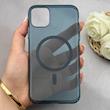قاب گوشی iPhone 11 آیفون فول طلقی مگ سیف دار شفاف کریستالی اورجینال AVA شیشه ای سرمه ای کد 156458