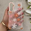 قاب گوشی Galaxy S24 FE سامسونگ شفاف PC CASE شفاف پشت طلق فانتزی طرح گل کد 157689