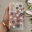 قاب گوشی Galaxy S24 FE سامسونگ شفاف PC CASE شفاف پشت طلق فانتزی طرح گل کد 157695