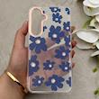 قاب گوشی Galaxy S24 FE سامسونگ شفاف PC CASE شفاف پشت طلق فانتزی طرح گل کد 157697