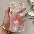 قاب گوشی iPhone 16 آیفون شفاف PC CASE شفاف پشت طلق فانتزی طرح گل کد 157791