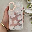 قاب گوشی iPhone 16 آیفون شفاف PC CASE شفاف پشت طلق فانتزی طرح گل کد 157793