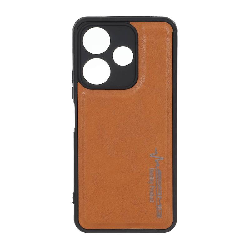 قاب گوشی Redmi 13 4G - Redmi 13 5G - Redmi 13X - Poco M6 4G شیائومی طرح چرم AMG محافظ لنزدار عسلی کد 99186
