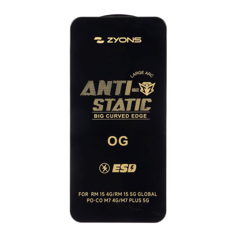 گلس گوشی Redmi 15 4G - Redmi 15 5G - Poco M7 4G شیائومی شیشه ای ZYONS LARGE ARC سری ESD Anti Static اورجینال