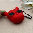 کاور AirPods 1 - 2 اپل سیلیکونی طرح دار برجسته سگ بولداگ کد 156344