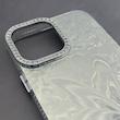 قاب گوشی iPhone 13 Pro Max آیفون براش HARD IMD موج دار محافظ لنز نگین دار لاکچری طرح پروانه کد 156905