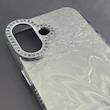 قاب گوشی iPhone 16 آیفون براش HARD IMD موج دار محافظ لنز نگین دار لاکچری طرح پروانه کد 156910