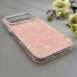 قاب گوشی iPhone 17 Pro Max آیفون اورجینال AV ماربل کرومی لنز نگین دار لاکچری صورتی کد 157021