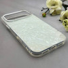 قاب گوشی iPhone 17 Pro Max آیفون اورجینال AV ماربل کرومی لنز نگین دار لاکچری سفید کد 157023