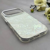 قاب گوشی iPhone 17 Pro آیفون اورجینال AV ماربل کرومی لنز نگین دار لاکچری سفید کد 157024