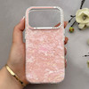 قاب گوشی iPhone 17 Pro آیفون اورجینال AV ماربل کرومی لنز نگین دار لاکچری صورتی کد 157025