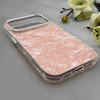 قاب گوشی iPhone 17 Pro آیفون اورجینال AV ماربل کرومی لنز نگین دار لاکچری صورتی کد 157025