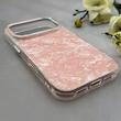 قاب گوشی iPhone 17 Pro آیفون اورجینال AV ماربل کرومی لنز نگین دار لاکچری صورتی کد 157025