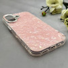 قاب گوشی iPhone 17 آیفون اورجینال AV ماربل کرومی لنز نگین دار لاکچری صورتی کد 157027