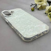 قاب گوشی iPhone 17 آیفون اورجینال AV ماربل کرومی لنز نگین دار لاکچری سفید کد 157028