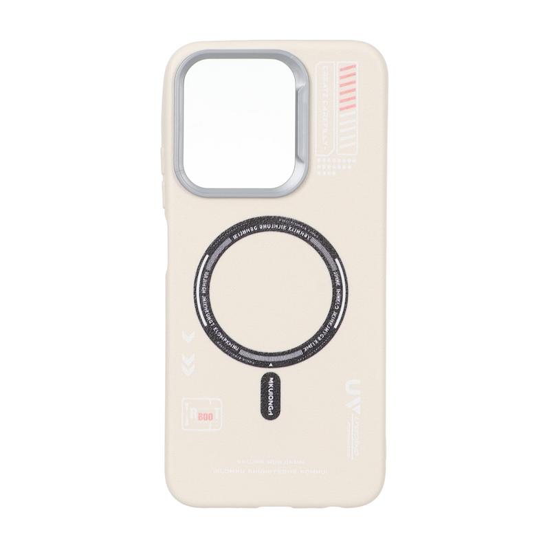 قاب گوشی Redmi 15C - Poco C85 شیائومی لدر دیزاین SOFT Lether Design سیلیکونی طرح مگ سیف کرم کد 99258