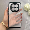 قاب گوشی Redmi Note 15 Pro Plus شیائومی پشت طلق شفاف دور سیلیکونی دور رنگی محافظ لنز برجسته مشکی کد 158238