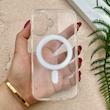 قاب گوشی iPhone 16 آیفون اورجینال اسپیس مگ سیف Space Mag safe طرح طلقی شیشه ای شفاف کد 155118