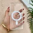 قاب گوشی Galaxy S21 FE سامسونگ اورجینال اسپیس مگ سیف Space Mag safe طرح طلقی شیشه ای شفاف کد 155123