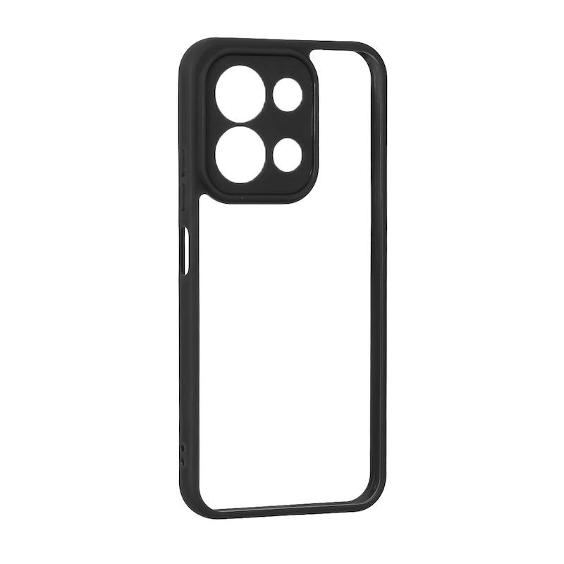 قاب گوشی Redmi 15C - Poco C85 شیائومی پشت طلقی شفاف دور سیلیکونی مشکی کد 99304