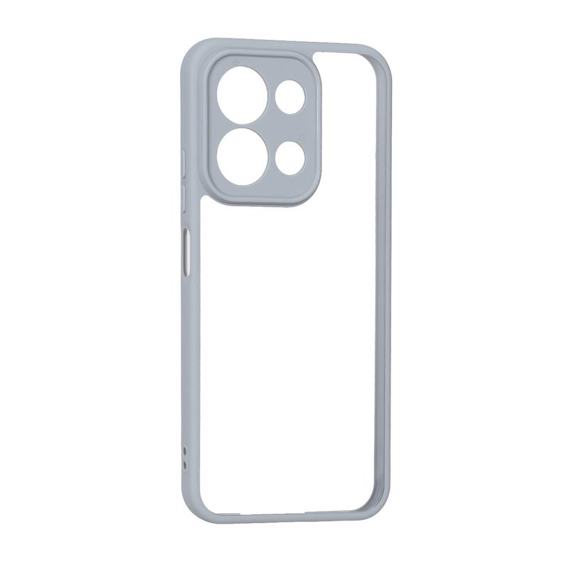 قاب گوشی Redmi 15C - Poco C85 شیائومی پشت طلقی شفاف دور سیلیکونی طوسی کد 99305