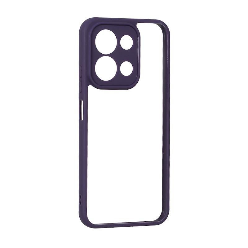 قاب گوشی Redmi 15C - Poco C85 شیائومی پشت طلقی شفاف دور سیلیکونی بنفش کد 99307