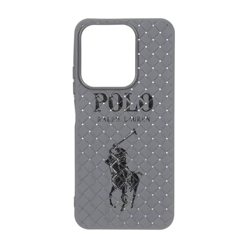 قاب گوشی Redmi 15C - Poco C85 شیائومی ژله ای حصیری طرح پولو POLO خاکستری کد 99312