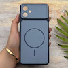 قاب گوشی Galaxy A06 سامسونگ مات NEW PVD سیلیکونی تبدیل آیفون 17 دکمه فلزی طرح مگ سیف سرمه ای کد E20-158365
