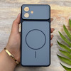 قاب گوشی Galaxy A07 سامسونگ مات NEW PVD سیلیکونی تبدیل آیفون 17 دکمه فلزی طرح مگ سیف سرمه ای کد E20-158372