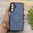 قاب گوشی Galaxy A25 سامسونگ مات NEW PVD سیلیکونی تبدیل آیفون 17 دکمه فلزی طرح مگ سیف سرمه ای کد 158396
