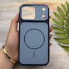 قاب گوشی iPhone 17 Pro Max آیفون مات NEW PVD سیلیکونی تبدیل آیفون 17 دکمه فلزی طرح مگ سیف سرمه ای کد 158523
