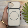 قاب گوشی iPhone 17 آیفون مات NEW PVD سیلیکونی تبدیل آیفون 17 دکمه فلزی طرح مگ سیف طوسی کد E20-158530