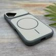 قاب گوشی iPhone 17 آیفون مات NEW PVD سیلیکونی تبدیل آیفون 17 دکمه فلزی طرح مگ سیف طوسی کد E20-158530