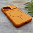 قاب گوشی iPhone 13 Pro آیفون مات NEW PVD سیلیکونی تبدیل آیفون 17 دکمه فلزی طرح مگ سیف نارنجی کد 158547