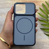 قاب گوشی iPhone 13 Pro آیفون مات NEW PVD سیلیکونی تبدیل آیفون 17 دکمه فلزی طرح مگ سیف سرمه ای کد 158550