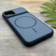 قاب گوشی iPhone 13 - iPhone 14 آیفون مات NEW PVD سیلیکونی تبدیل آیفون 17 دکمه فلزی طرح مگ سیف سرمه ای کد 158551