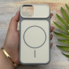 قاب گوشی iPhone 13 - iPhone 14 آیفون مات NEW PVD سیلیکونی تبدیل آیفون 17 دکمه فلزی طرح مگ سیف طوسی کد 158552