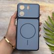 قاب گوشی Redmi 13C - Poco C65 شیائومی مات NEW PVD سیلیکونی تبدیل آیفون 17 دکمه فلزی طرح مگ سیف سرمه ای کد E20-158566