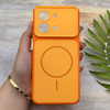 قاب گوشی Redmi 15C - Poco C85 شیائومی مات NEW PVD سیلیکونی تبدیل آیفون 17 دکمه فلزی طرح مگ سیف نارنجی کد 158578