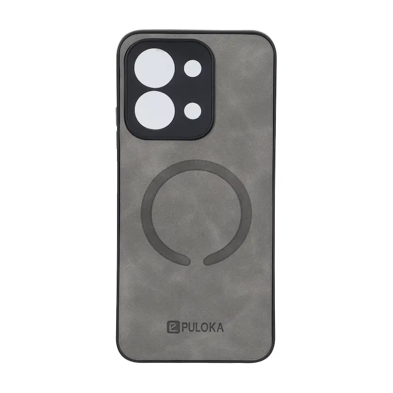 قاب گوشی Redmi 15C - Poco C85 شیائومی Puloka جیر طرح مگ سیف Hard محافظ لنزدار طوسی کد 99355