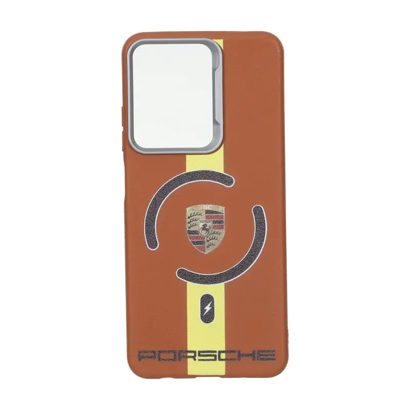 قاب گوشی Redmi A5 - Poco C71 شیائومی لدر دیزاین SOFT Lether Design سیلیکونی طرح مگ سیف عسلی کد 99382
