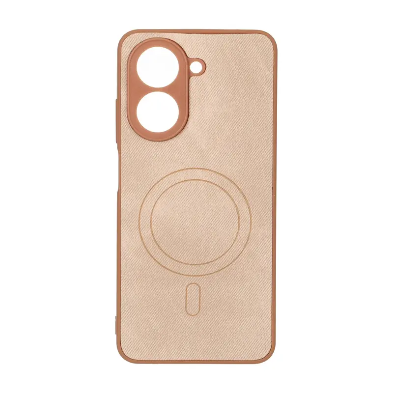 قاب گوشی Redmi A5 - Poco C71 شیائومی پارچه ای طرح مگ سیف Hard محافظ لنزدار عسلی کد 99400