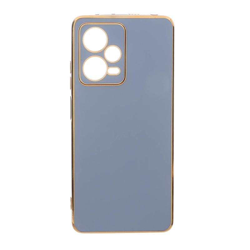 قاب گوشی Redmi Note 12 Pro 5G شیائومی طرح ژله ای مای کیس گلد لاین دور طلایی محافظ لنز دار آبی فیلی کد 99448