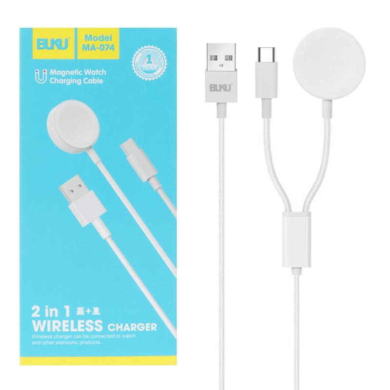شارژر وایرلس BUKU USB-Type-C مدل MA-074 - سفید کد 140291