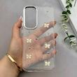 قاب گوشی Galaxy A36 سامسونگ رزینی برجسته اکلیلی Luxury لنز کرومی فانتزی پروانه کد 157405