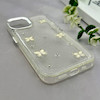 قاب گوشی iPhone 13 - iPhone 14 آیفون رزینی برجسته اکلیلی Luxury لنز کرومی فانتزی پروانه کد 157433