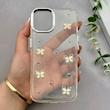 قاب گوشی iPhone 13 - iPhone 14 آیفون رزینی برجسته اکلیلی Luxury لنز کرومی فانتزی پروانه کد 157433