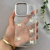 قاب گوشی iPhone 17 Pro آیفون رزینی برجسته اکلیلی Luxury لنز کرومی فانتزی پروانه کد 157450