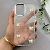 قاب گوشی iPhone 17 آیفون رزینی برجسته اکلیلی Luxury لنز کرومی فانتزی پروانه کد 157451