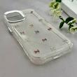 قاب گوشی iPhone 17 آیفون رزینی برجسته اکلیلی Luxury لنز کرومی فانتزی پاپیونی کد 157453
